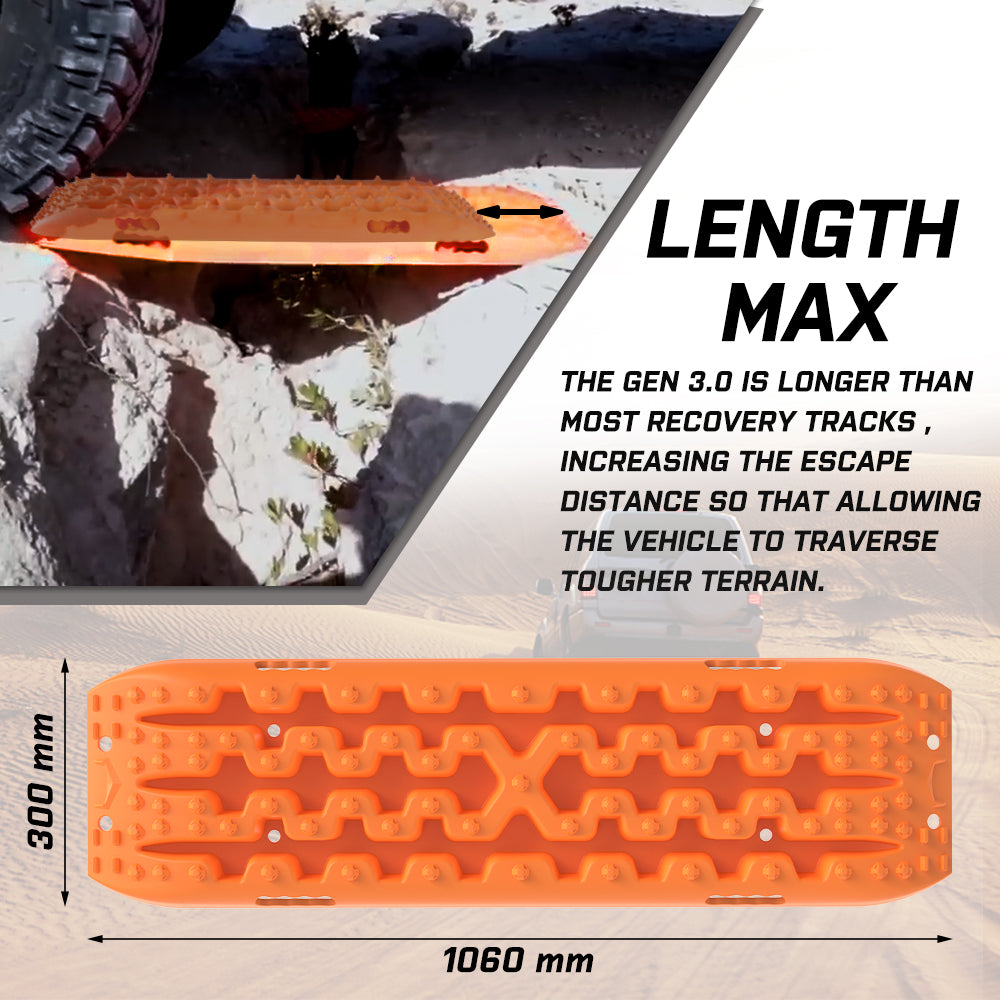 X-BULL Recovery tracks Boards 10T 2 Pairs Sand Mud Snow With Mounting Bolts pins 3