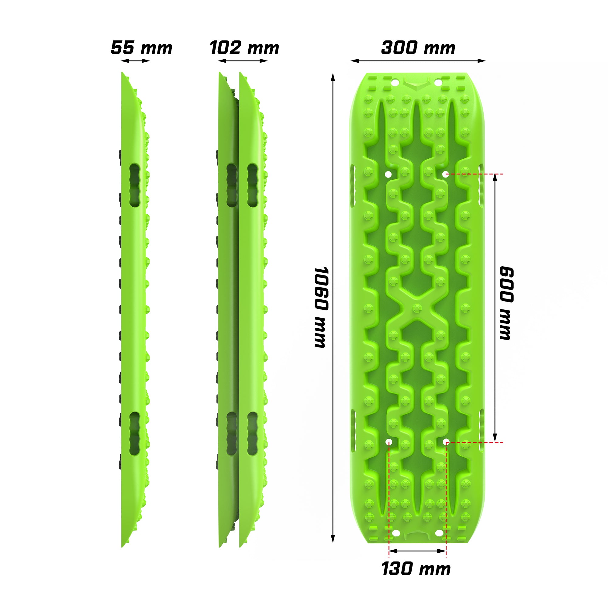 X-BULL Recovery tracks Boards 10T 2 Pairs Sand Mud Snow With Mounting Bolts pins Green 7