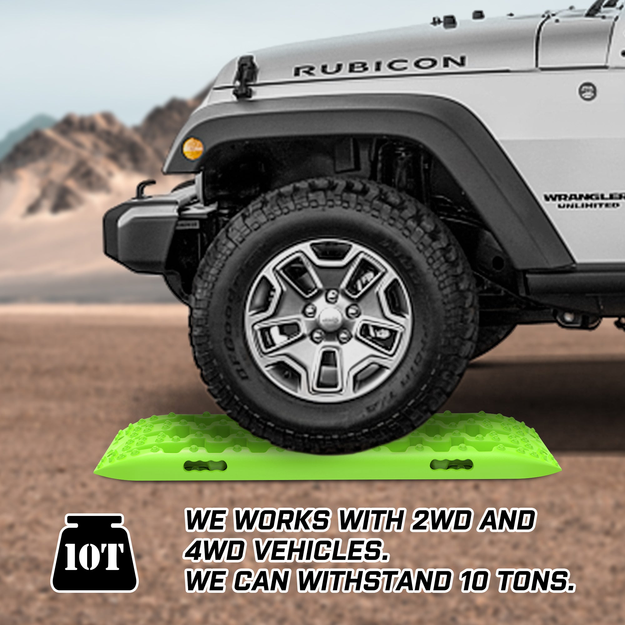 X-BULL Recovery tracks Boards 10T 2 Pairs Sand Mud Snow With Mounting Bolts pins Green 4
