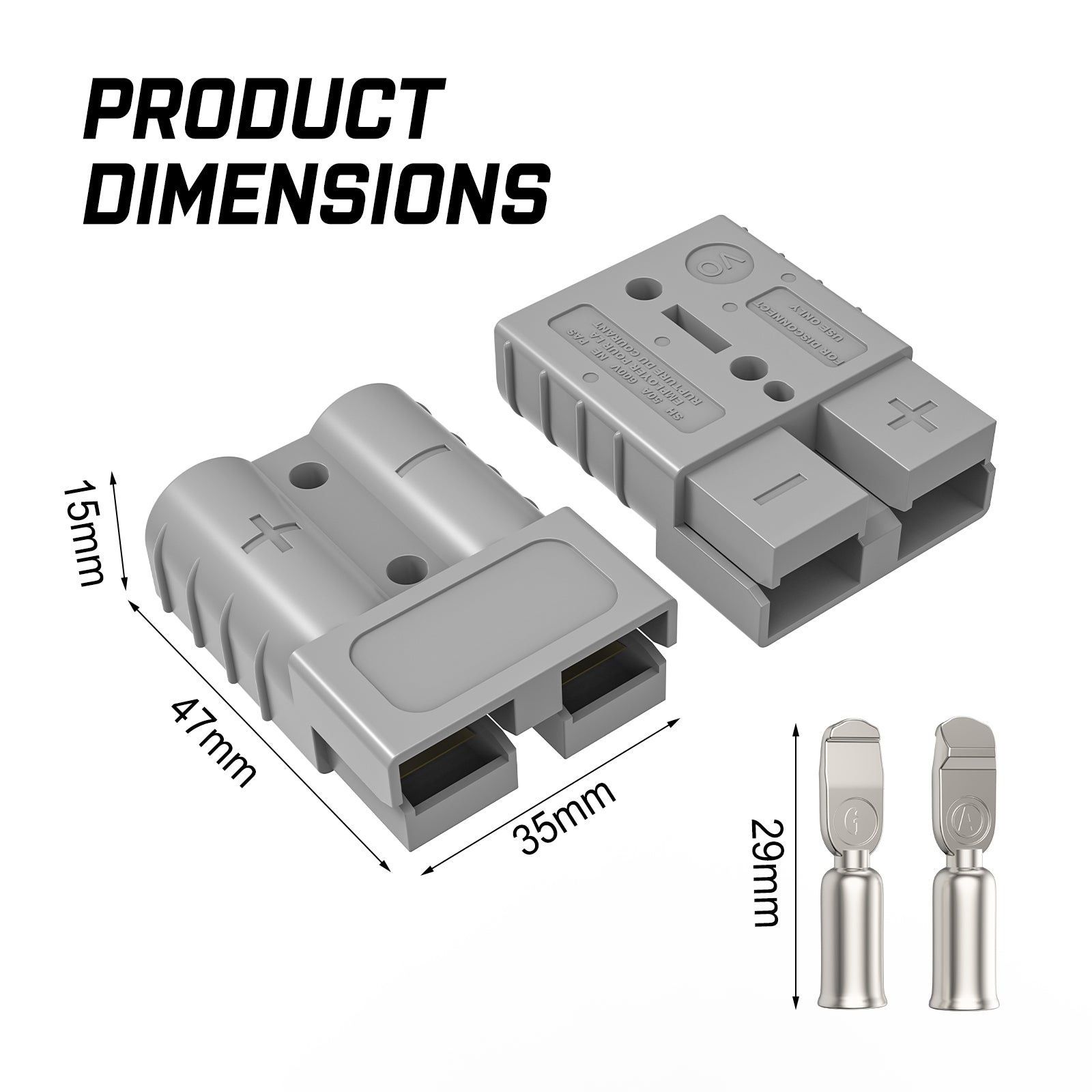 10x Anderson Plug Anderson Style Plug Connectors 50AMP 6AWG 12-24V DC Power Tool 9