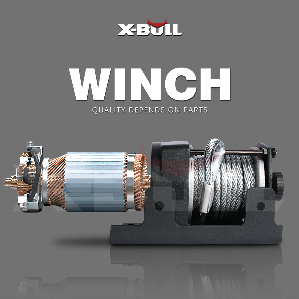 X-BULL Electric Winch 3000lbs Steel Wire Cable 12V Boat ATV UTV Winch Trailer 2 Units 6