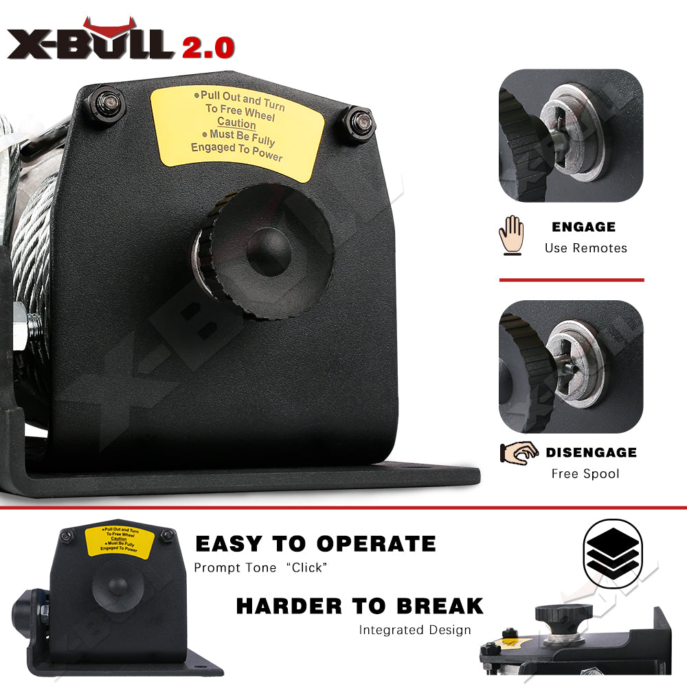 X-BULL 3000LBS Electric Winch Steel Wire Cable 12V Boat ATV UTV Winch Trailer 4 Units 5