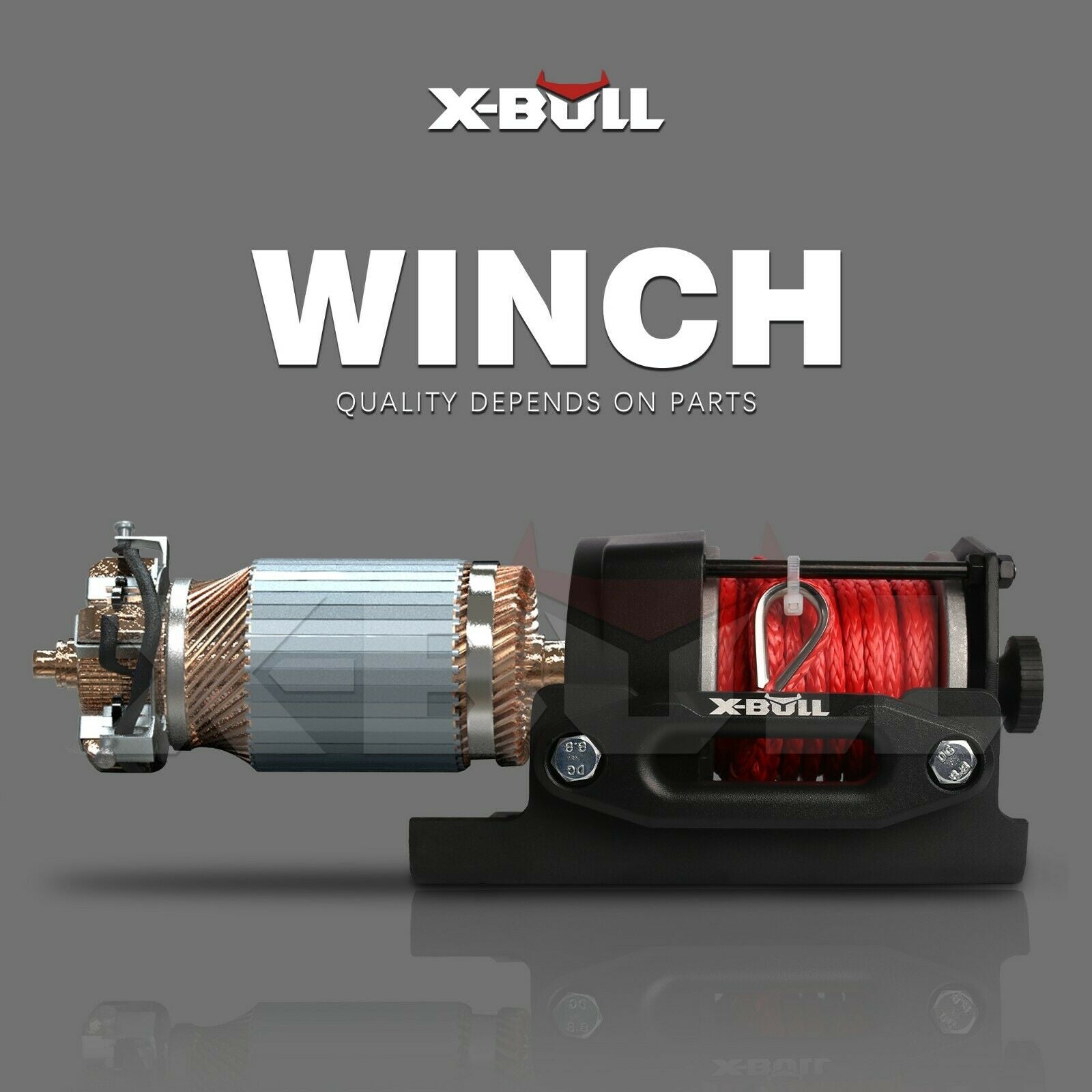 X-BULL 12V Electric Winch Boat 3000LBS Synthetic Rope Wireless Remote ATV 4WD 2 Units 4