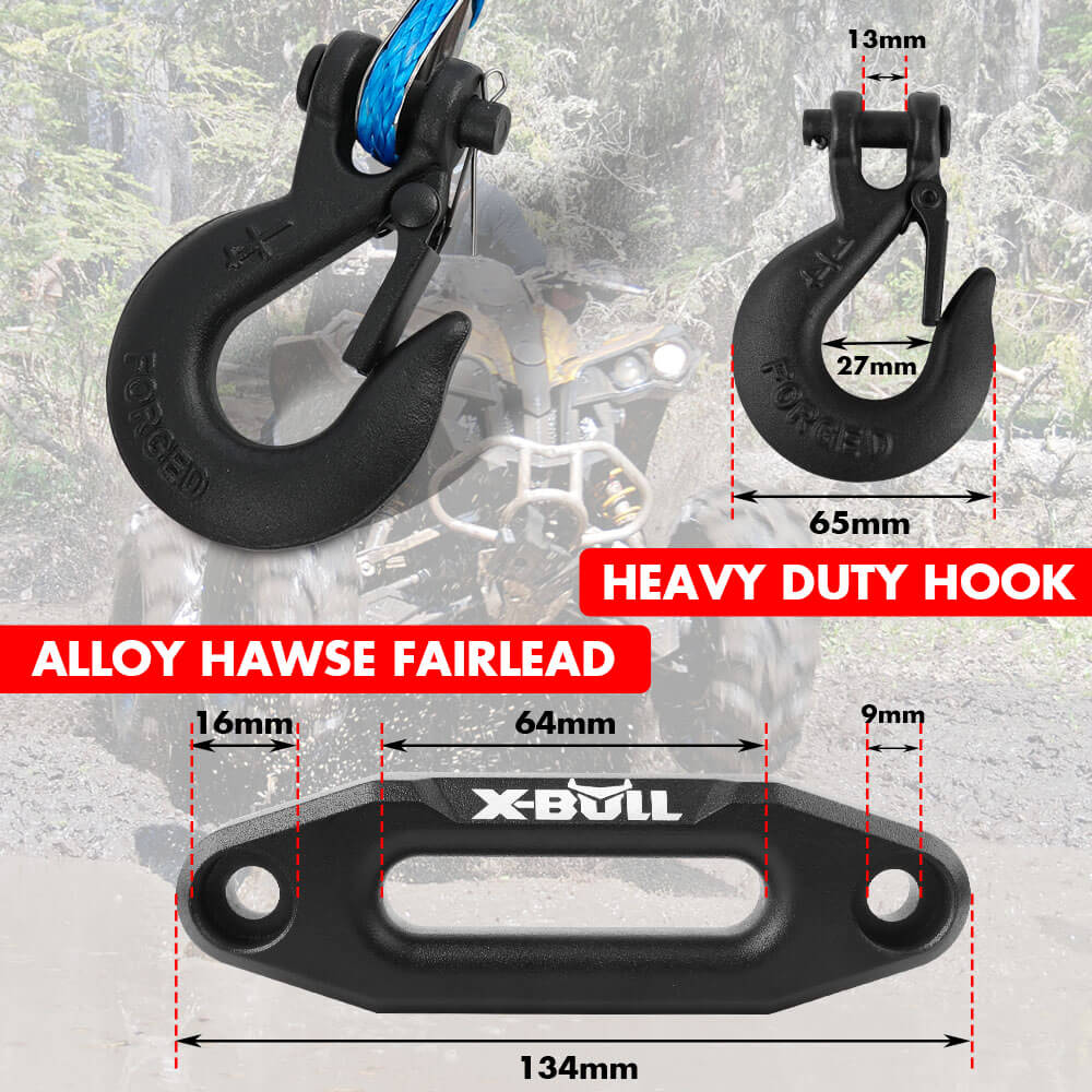 X-BULL 12V Electric Winch 3000LB ATV Winch Boat Trailer Winch Synthetic Rope 8