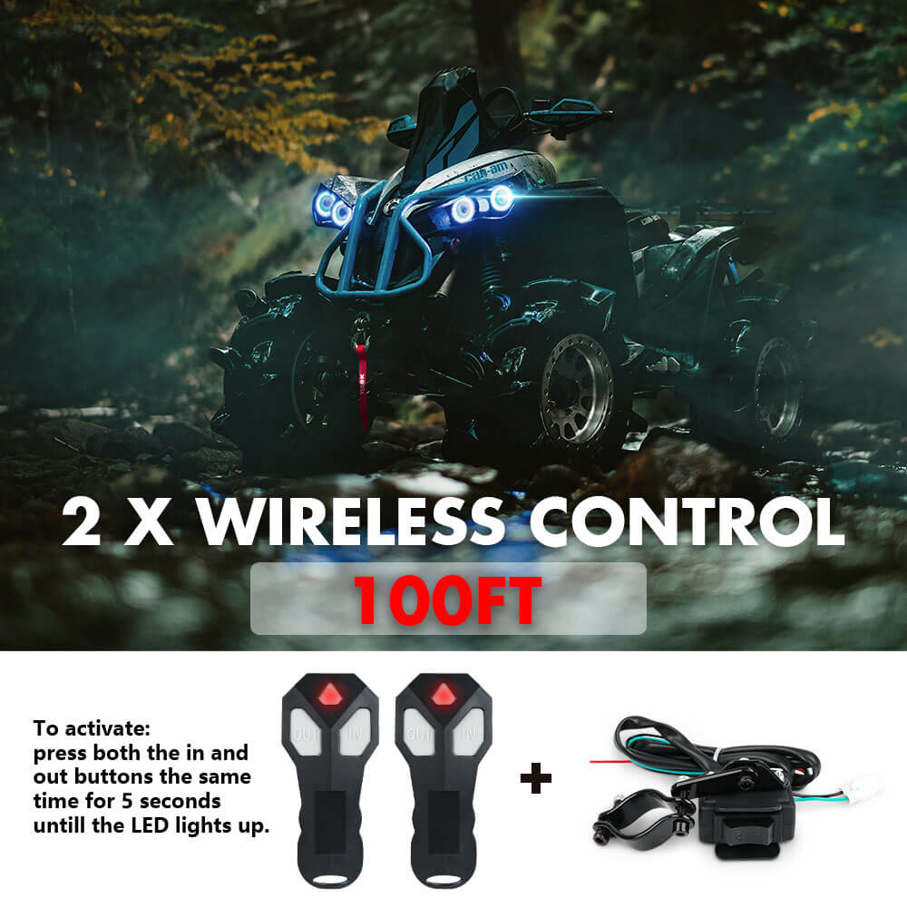 X-BULL 12V Electric Winch 3000LB ATV Winch Boat Trailer Winch Synthetic Rope 9