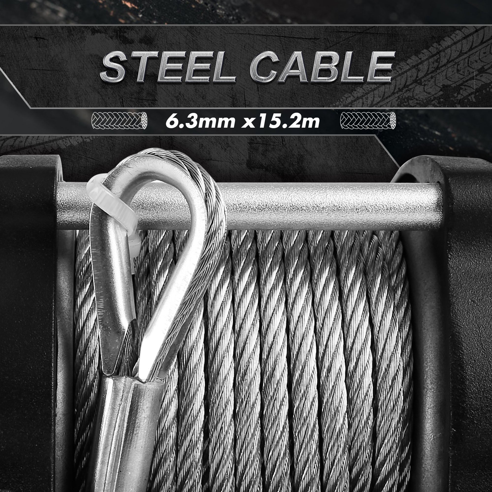 X-BULL Electric Winch 12V 5000LBS Wireless Steel Cable ATV Boat With 13M Synthetic Rope 8
