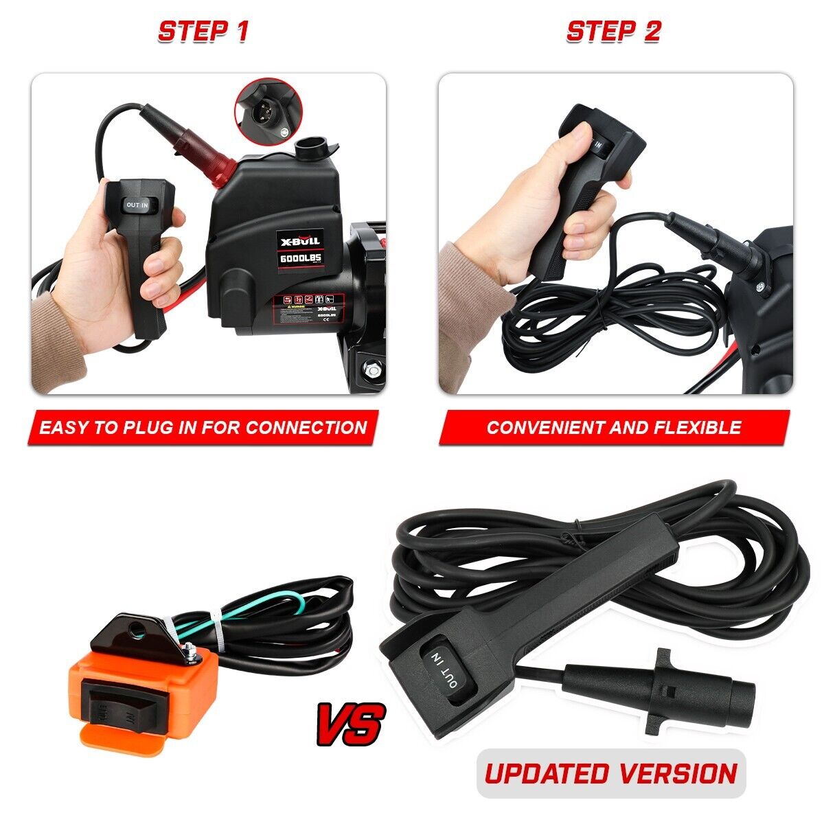 X-BULL Electric Winch 6000LBS 12V BOAT Synthetic Rope Wireless Remote 4WD ATV UTV 6