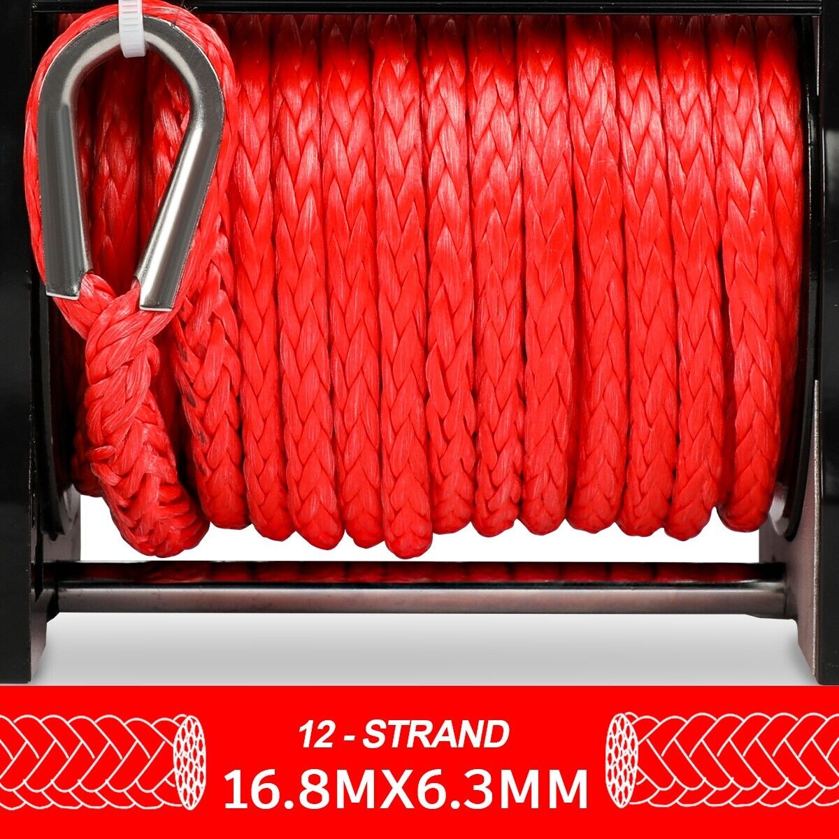 X-BULL Electric Winch 6000LBS 12V BOAT Synthetic Rope Wireless Remote 4WD ATV UTV 7