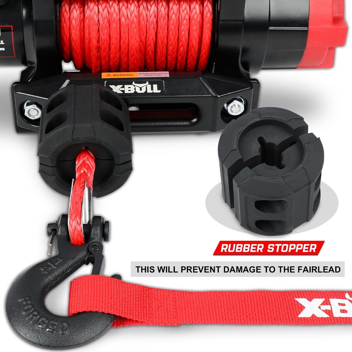X-BULL Electric Winch 6000LBS 12V BOAT Synthetic Rope Wireless Remote 4WD ATV UTV 3