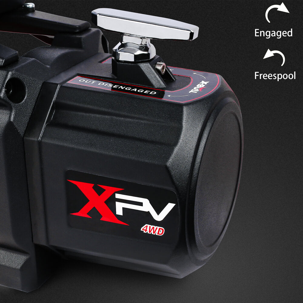 X-BULL 12V Electric Winch 14500LBS synthetic rope with 4PCS Recovery Tracks Gen3.0 Black 10