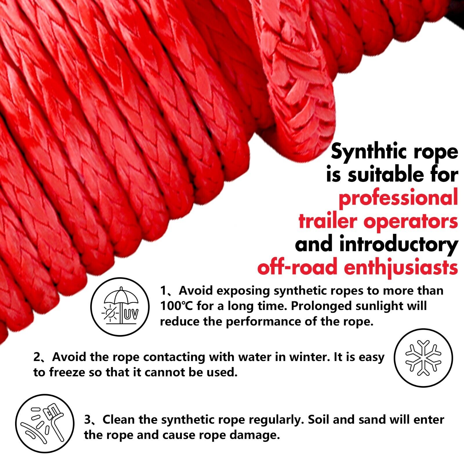 X-BULL 4x4 Electric Winch 12V 14500LBS synthetic rope with winch mounting plate 8