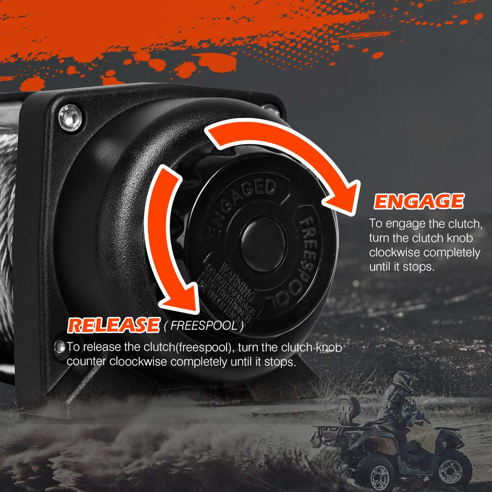 X-BULL 12V Electric Winch 4500LB Winch Boat Trailer Steel Cable With 5.5MX13M Synthetic Rope Orange 10