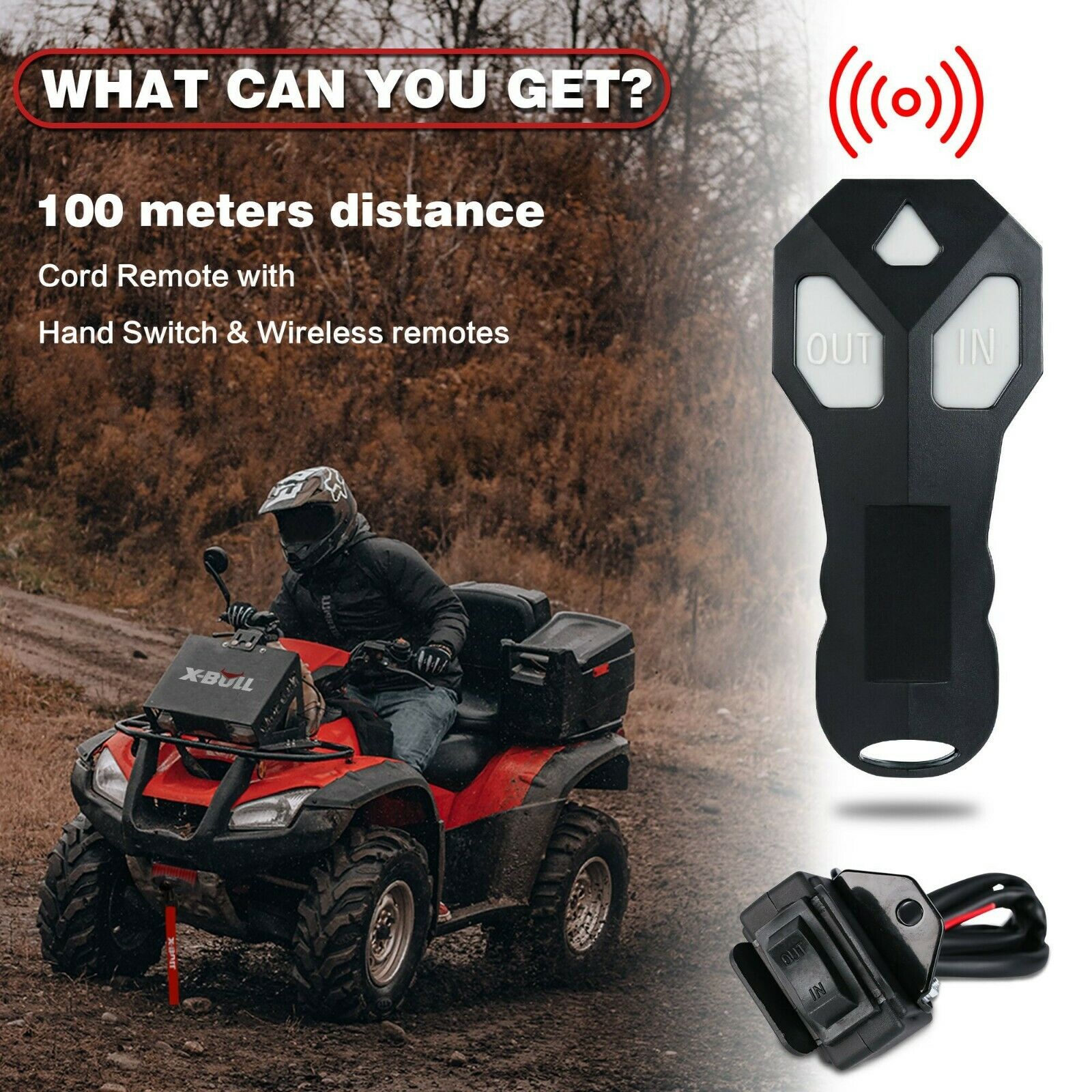 X-BULL Electric Winch 4500LBS/2041KG Steel Cable Wireless Remote Boat ATV 4WD 5