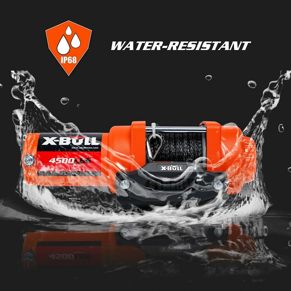 X-BULL Electric Winch 12v Synthetic Rope 4500LBS Wireless Remote ATV UTV 2041KG 3