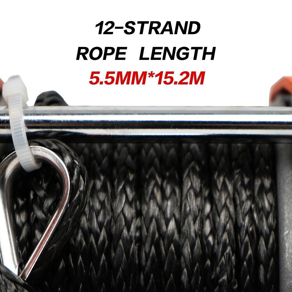 X-BULL Electric Winch 12v Synthetic Rope 4500LBS Wireless Remote ATV UTV 2041KG 7
