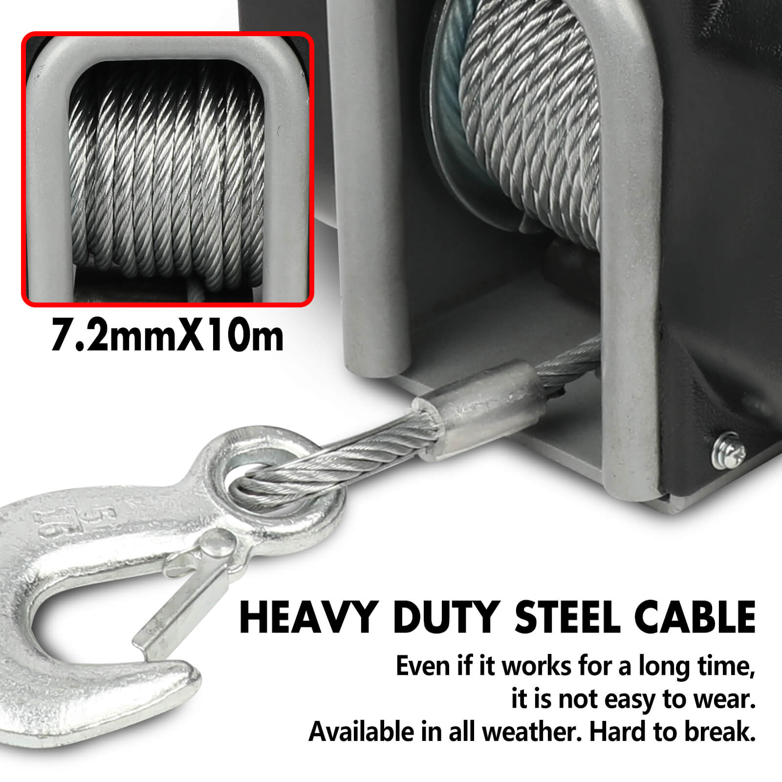 X-BULL Electric Boat Winch 12V 6500LBS Portable Detachable Steel Cable Marine Ship 3000KG 4WD 3