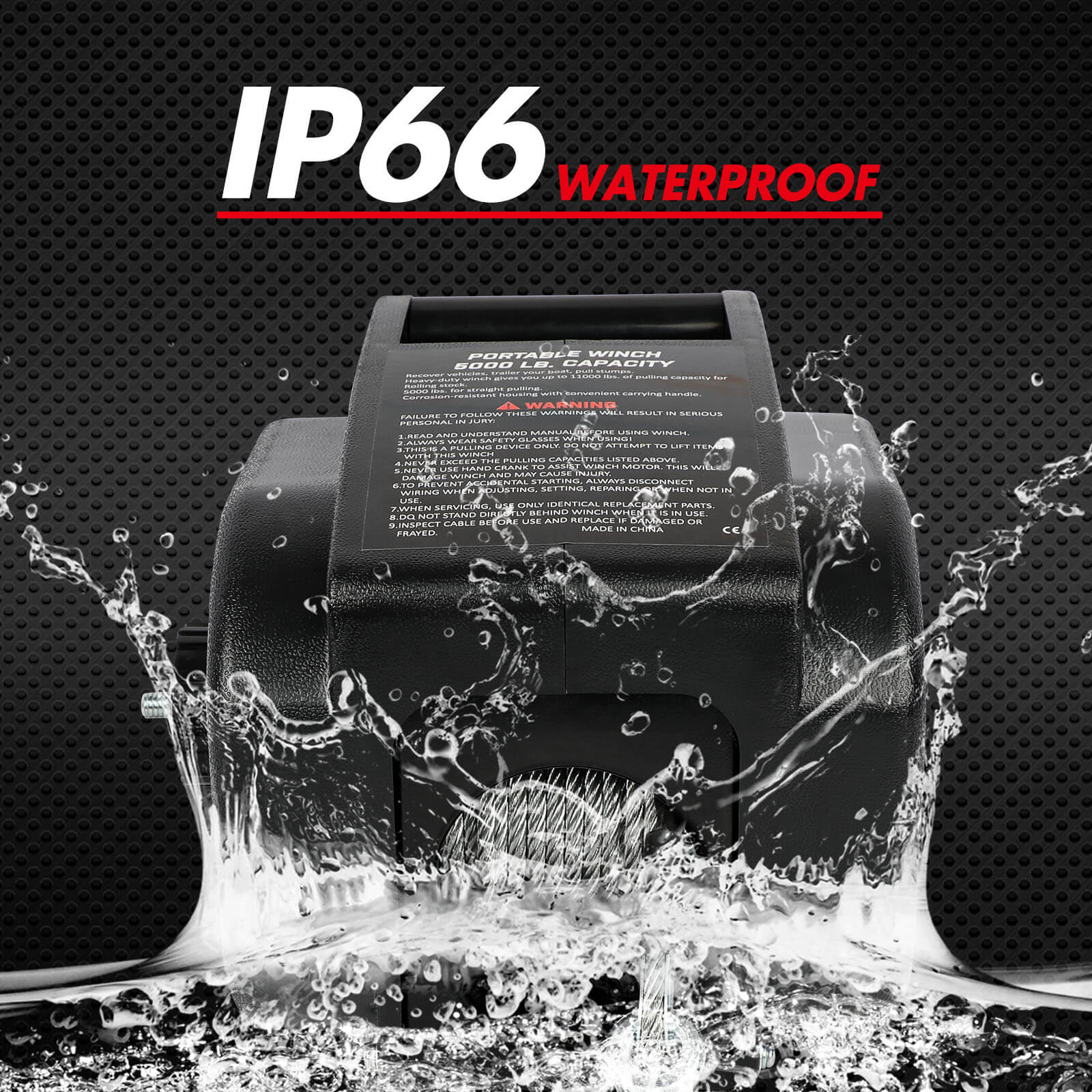 X-BULL 5000LBS Electric Boat Winch 12V Portable Detachable Marine Ship Trailer Winch 9