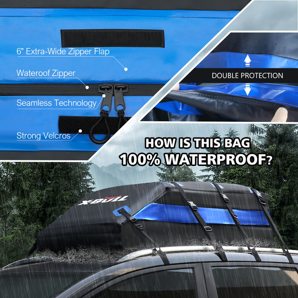 X-BULL Waterproof Car Roof Top Rack Carrier ravel Cargo Luggage Cube Bag Trave 425L 5