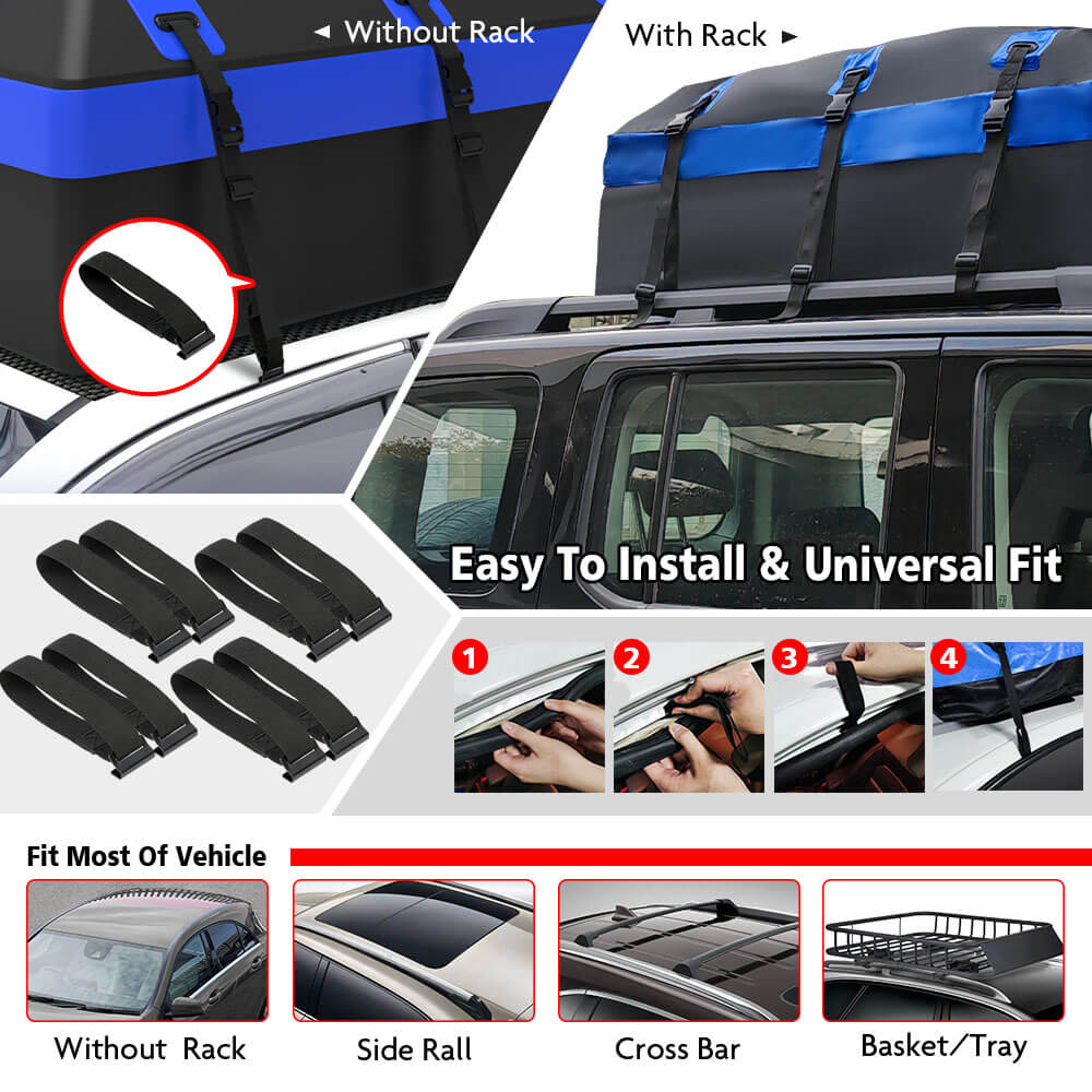 X-BULL Waterproof Car Roof Top Rack Carrier ravel Cargo Luggage Cube Bag Trave 425L 6