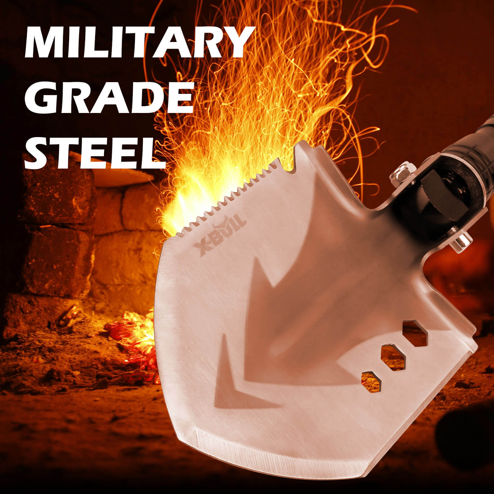X-BULL Folding Shovel Outdoor Camping Survival Tools Multifunction Military 4