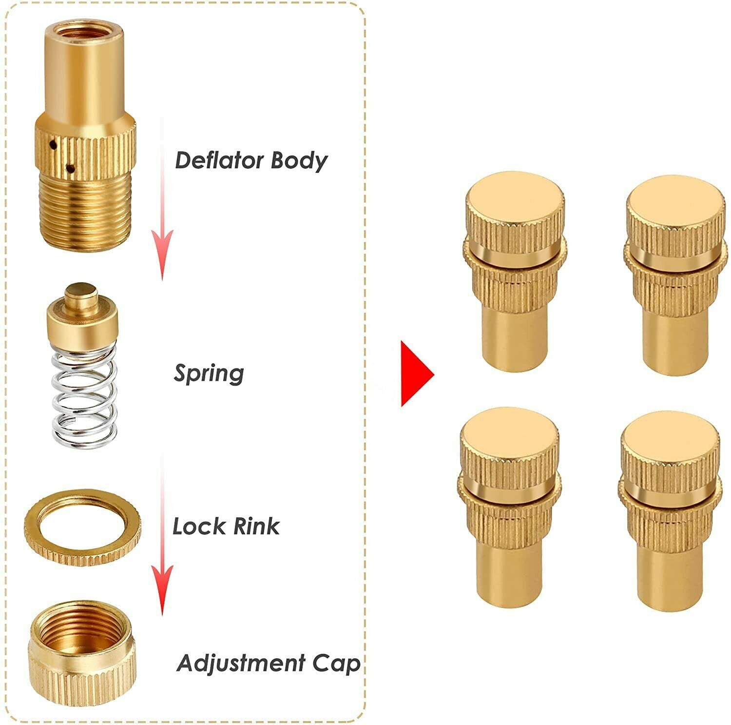 X-BULL Tyre Deflators Brass Air Deflator 0-60 PSI Tire Valve Core Tool Automatic 5