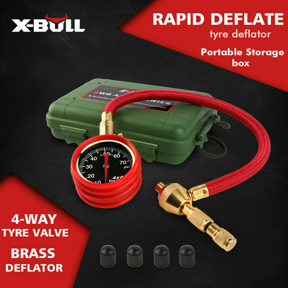 X-BULL Tyre Deflator Tire Air Deflators Rapid With Pressure Gauge Valve Tool 4WD 8