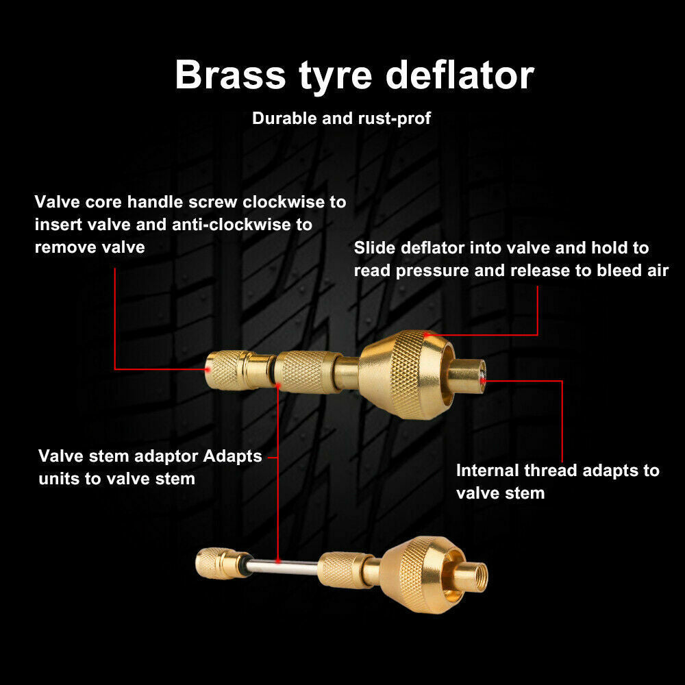 X-BULL Tyre Deflator Tire Air Deflators Rapid With Pressure Gauge Valve Tool 4WD 6