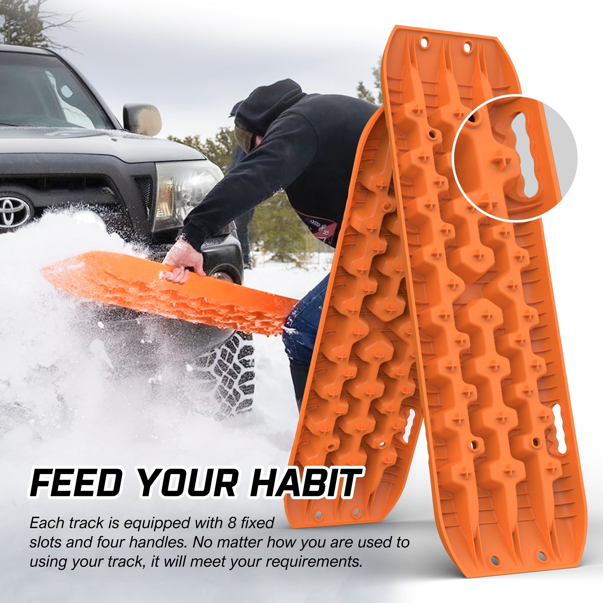 X-BULL Recovery tracks Sand tracks KIT Carry bag mounting pin Sand/Snow/Mud 10T 4WD-Orange Gen3.0 7