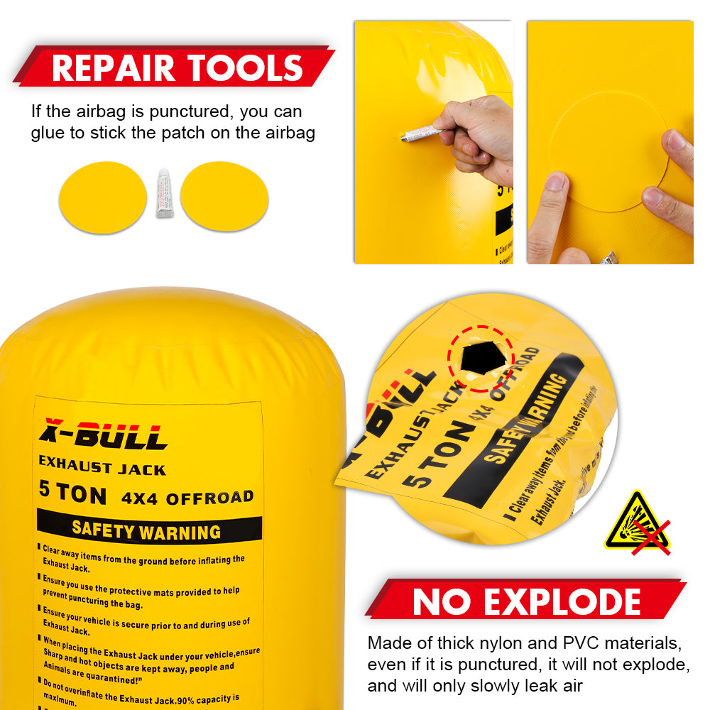 X-BULL Exhaust Jack Recovery Jack Air Bag Multi Layer Truck Rescue Kit 4x4 4WD 10 Units 4