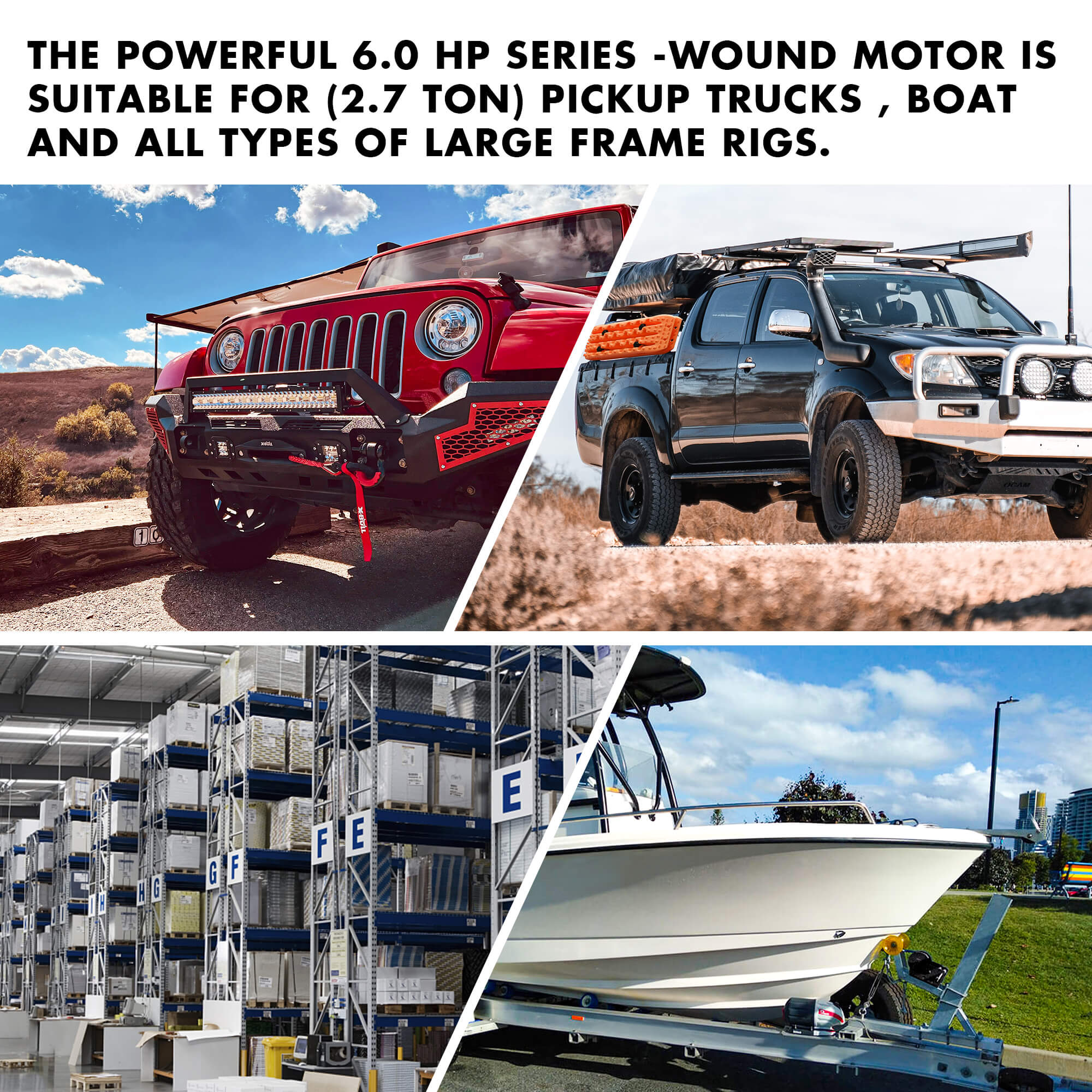 X-BULL Electric Winch 12V 12000LBS Synthetic Rope Wireless remote 4WD 4X4 Car Trailer 5
