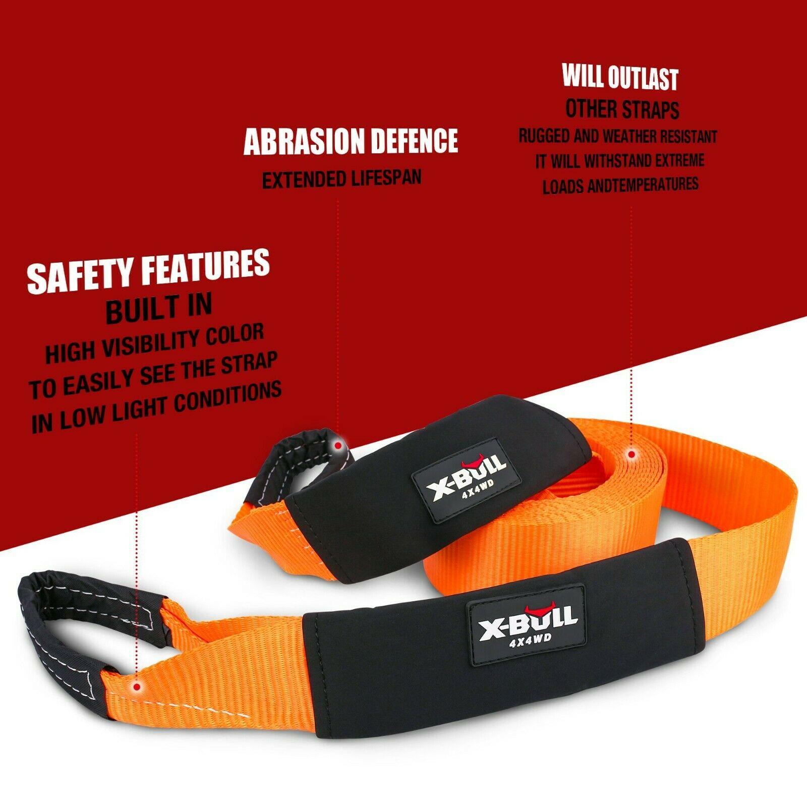 X-BULL Winch Recovery Kit Recovery tracks /Snatch Strap Off Road 4WD 6