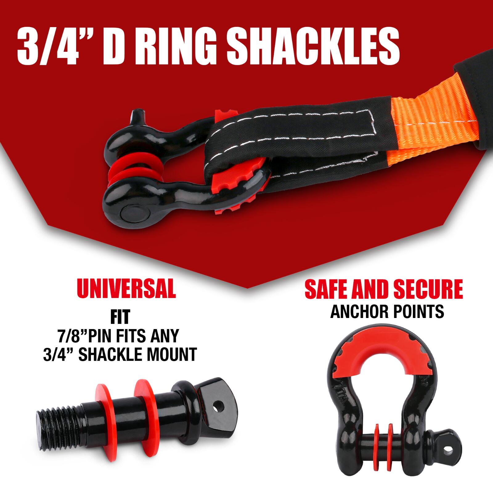 X-BULL 4WD Recovery Kit Snatch Strap / Recovery Tracks Gen3.0/ Mounting pins 7