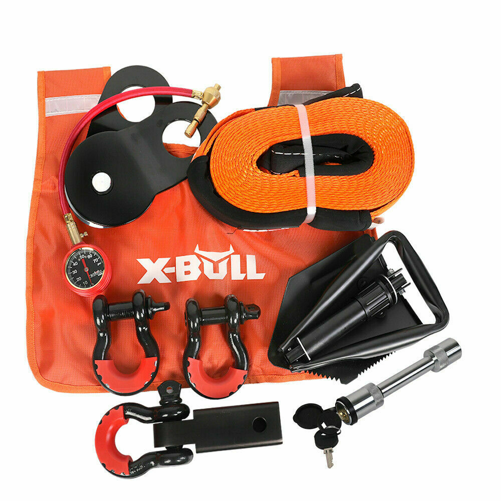 X-BULL Winch Recovery Kit 11PCS 4WD 4x4 Pack Off Road Snatch Strap Essential 10