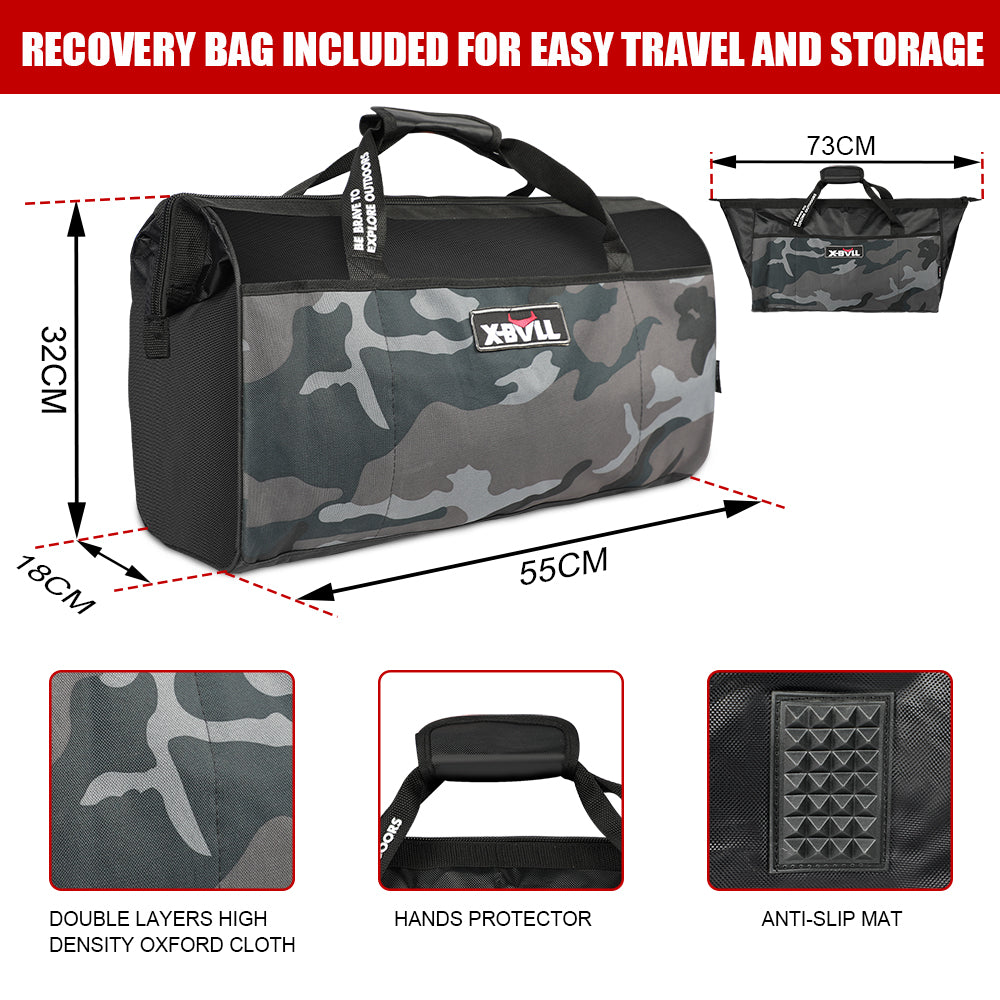 X-BULL Recovery Kit 4X4 Off-Road Kinetic Rope Snatch Strap Winch Damper 4WD13PCS 10