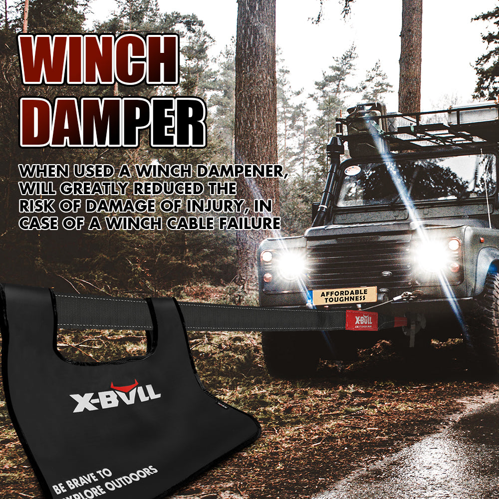 X-BULL Recovery Kit 4X4 Off-Road Kinetic Rope Snatch Strap Winch Damper 4WD13PCS 11