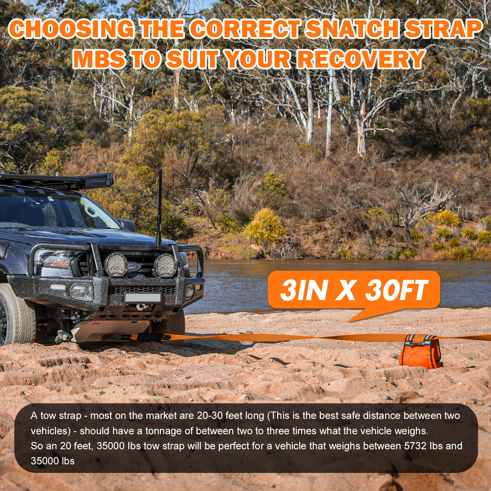 X-BULL 4WD Recovery Kit Off Road Snatch Strap Soft Shackles Snatch Block Pulley 6
