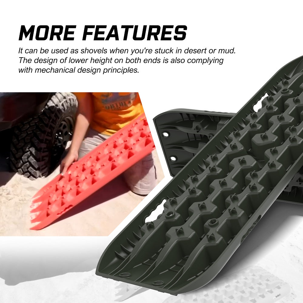 X-BULL Recovery tracks / Sand tracks / Mud tracks / Off Road 4WD 4x4 Car 2 Pairs Gen 3.0 - Olive 6