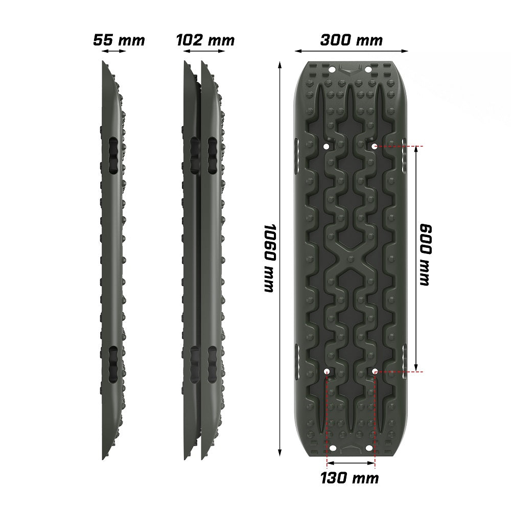X-BULL Recovery tracks / Sand tracks / Mud tracks / Off Road 4WD 4x4 Car 2 Pairs Gen 3.0 - Olive 8