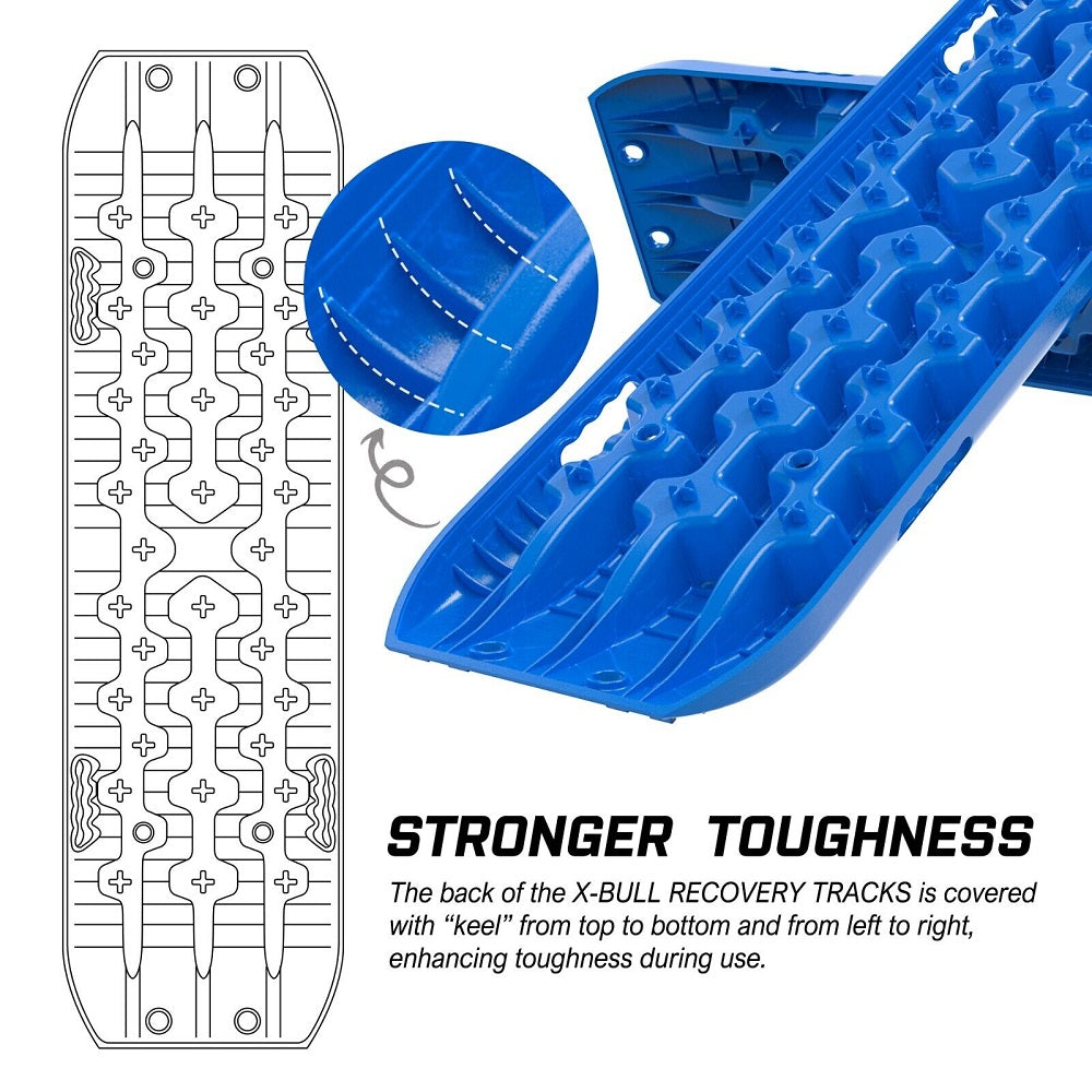 X-BULL Recovery tracks Mud Snow / Sand tracks / Grass 4X4 Caravan 2pairs 4WD Gen 3.0 - Blue 4