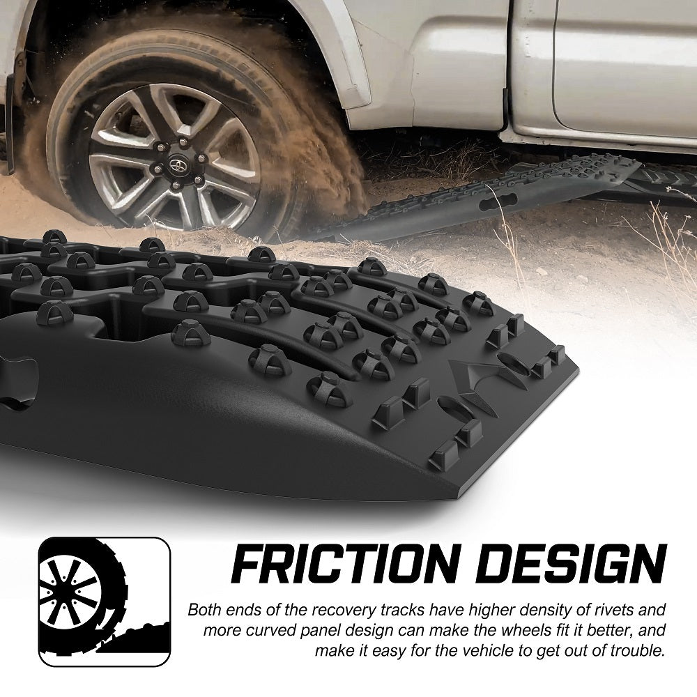 X-BULL Recovery tracks / Sand tracks / Mud tracks / Off Road 4WD 4x4 Car 2 Pairs Gen 3.0 - Black 5