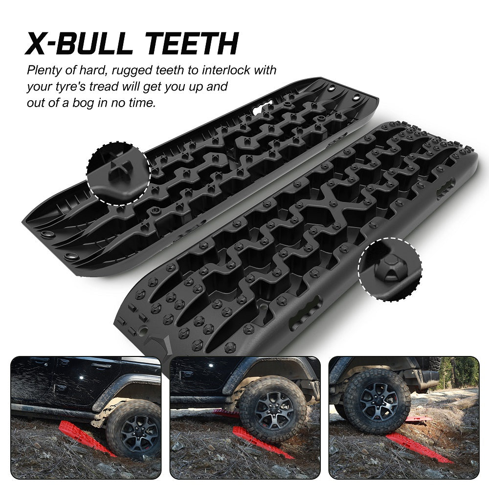 X-BULL Recovery tracks / Sand tracks / Mud tracks / Off Road 4WD 4x4 Car 2 Pairs Gen 3.0 - Black 6
