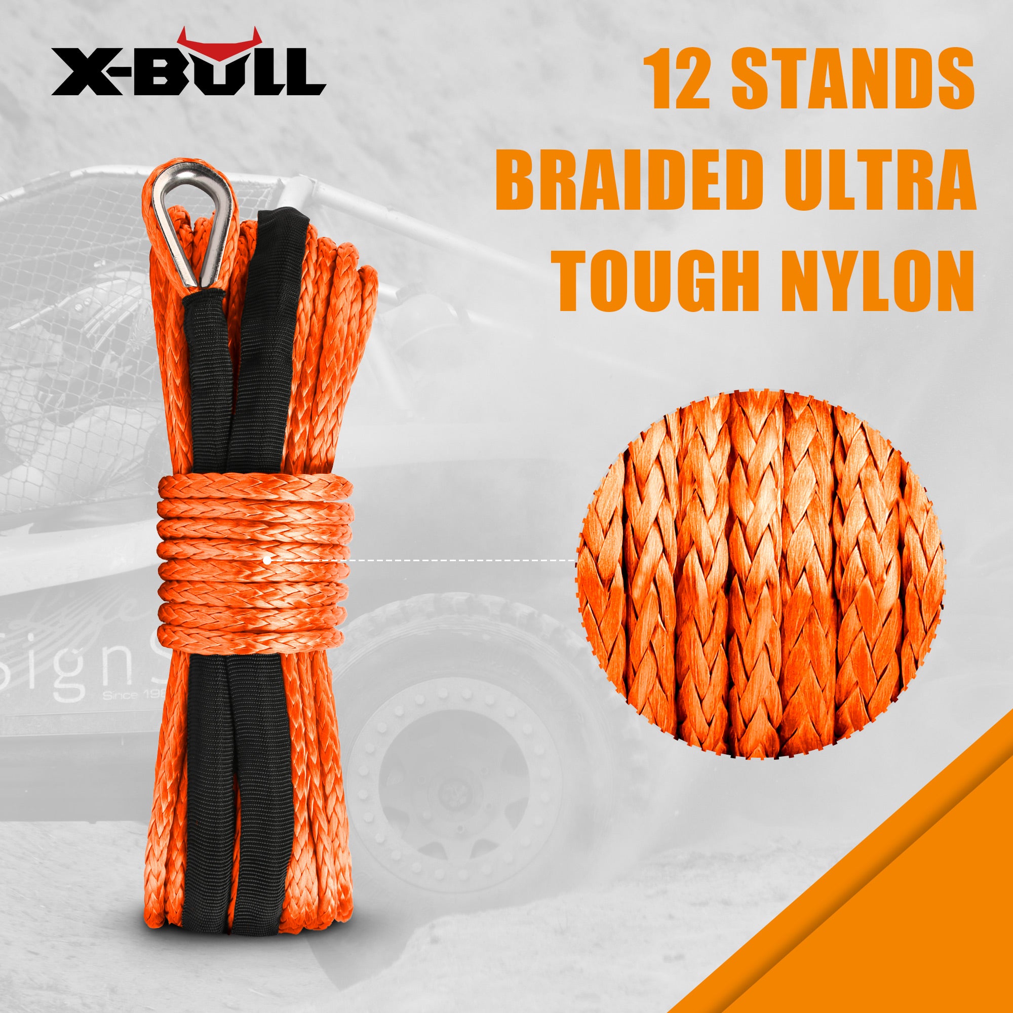 X-BULL Winch Rope Dyneema Synthetic Rope 5.5mm x 13m Tow Recovery Offroad 4wd 4