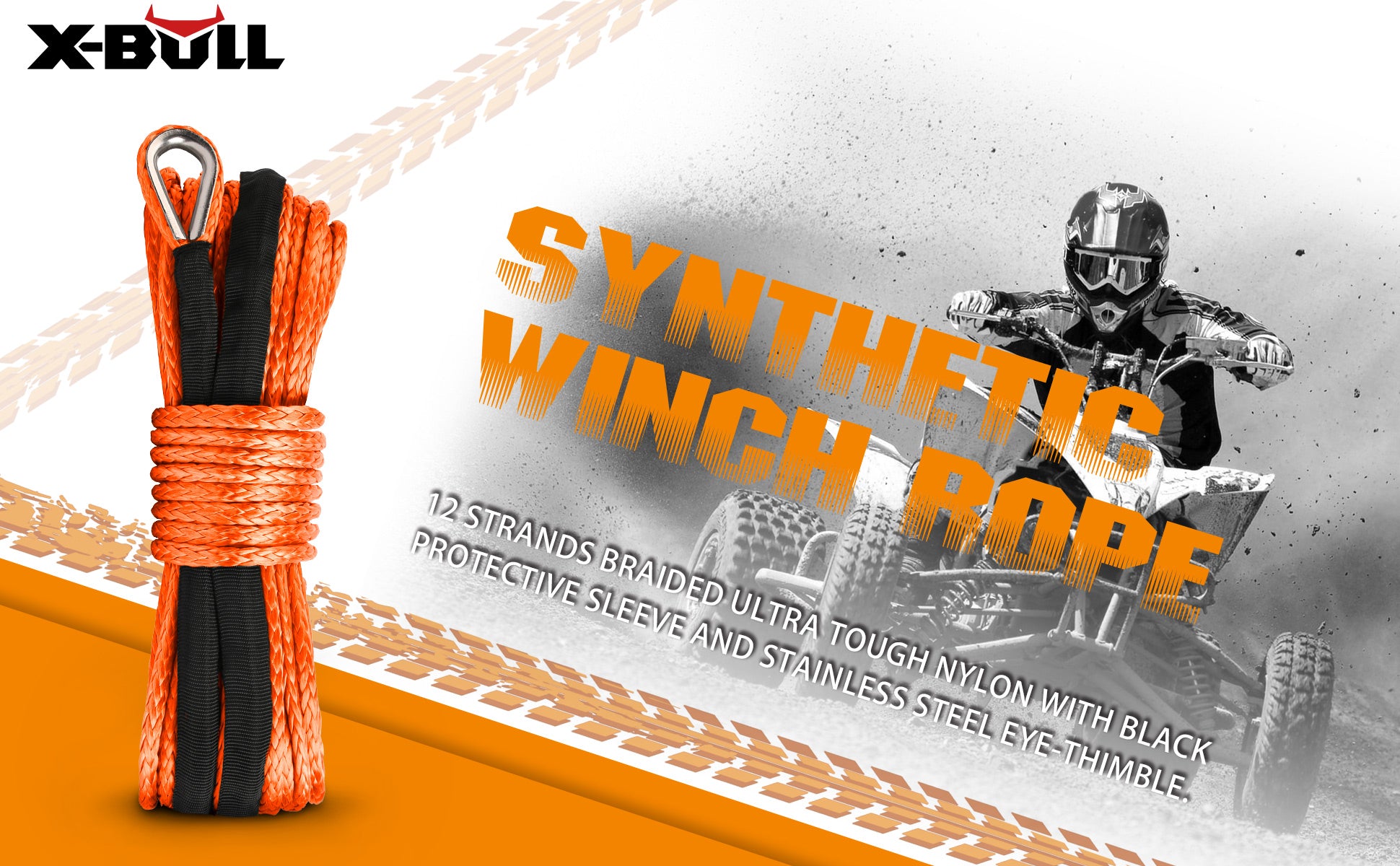 X-BULL Winch Rope Dyneema Synthetic Rope 5.5mm x 13m Tow Recovery Offroad 4wd 6