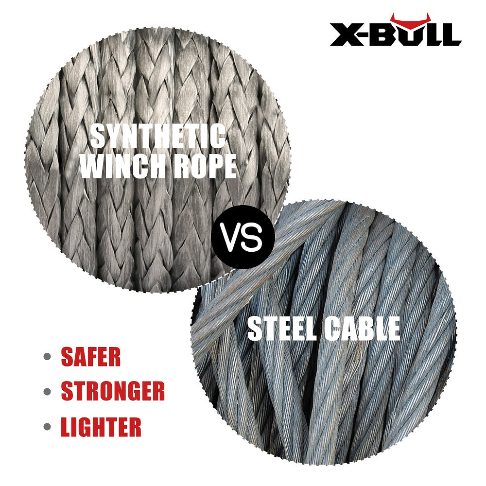 X-BULL Winch Rope 5.5mm x 13m Dyneema Synthetic Rope Tow Recovery Offroad 4wd4x4 5