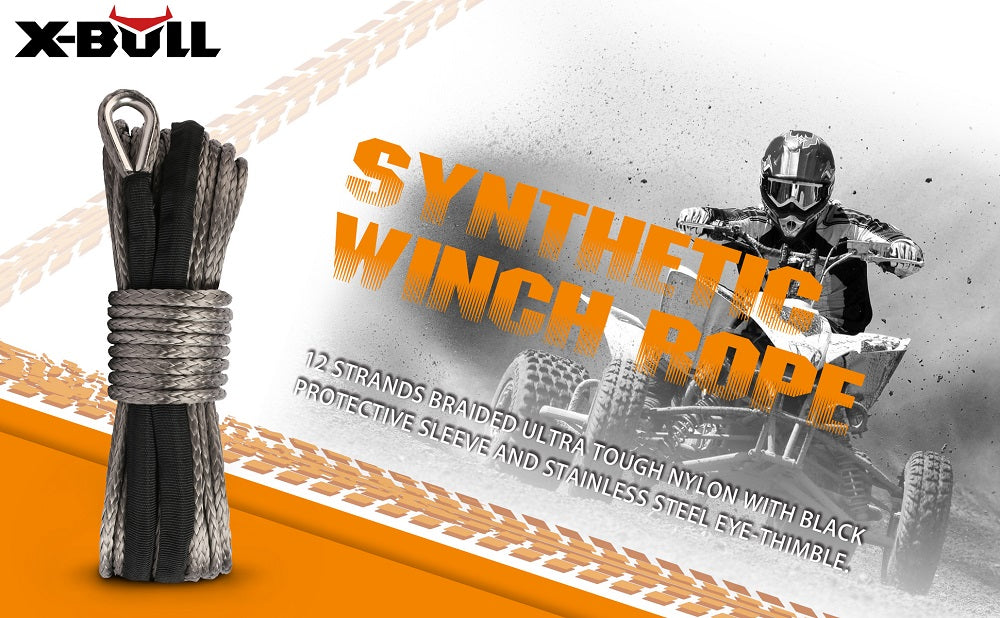 X-BULL Winch Rope 5.5mm x 13m Dyneema Synthetic Rope Tow Recovery Offroad 4wd4x4 6