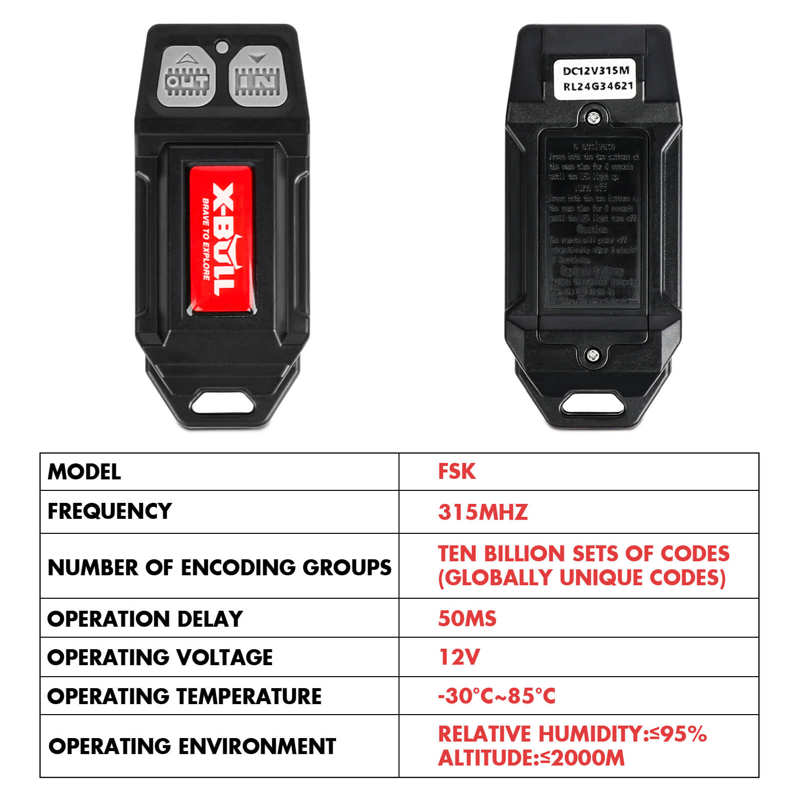 X-BULL 12V Winch Remote Control Twin Handset Easy to Install Upgrade Remotes 5