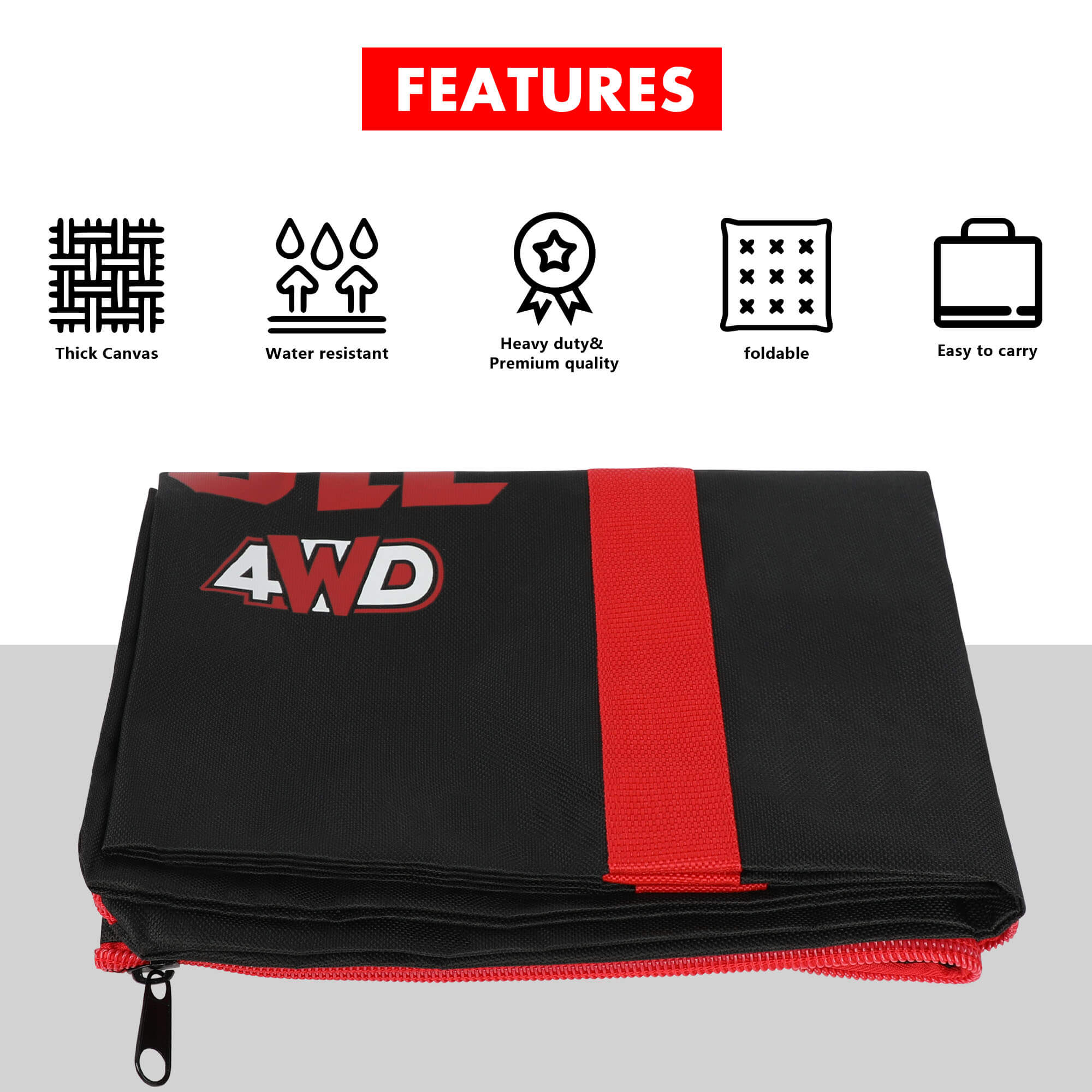X-BULL Recovery tracks Carry Bag 4x4 Extraction Tred Bag Black 6