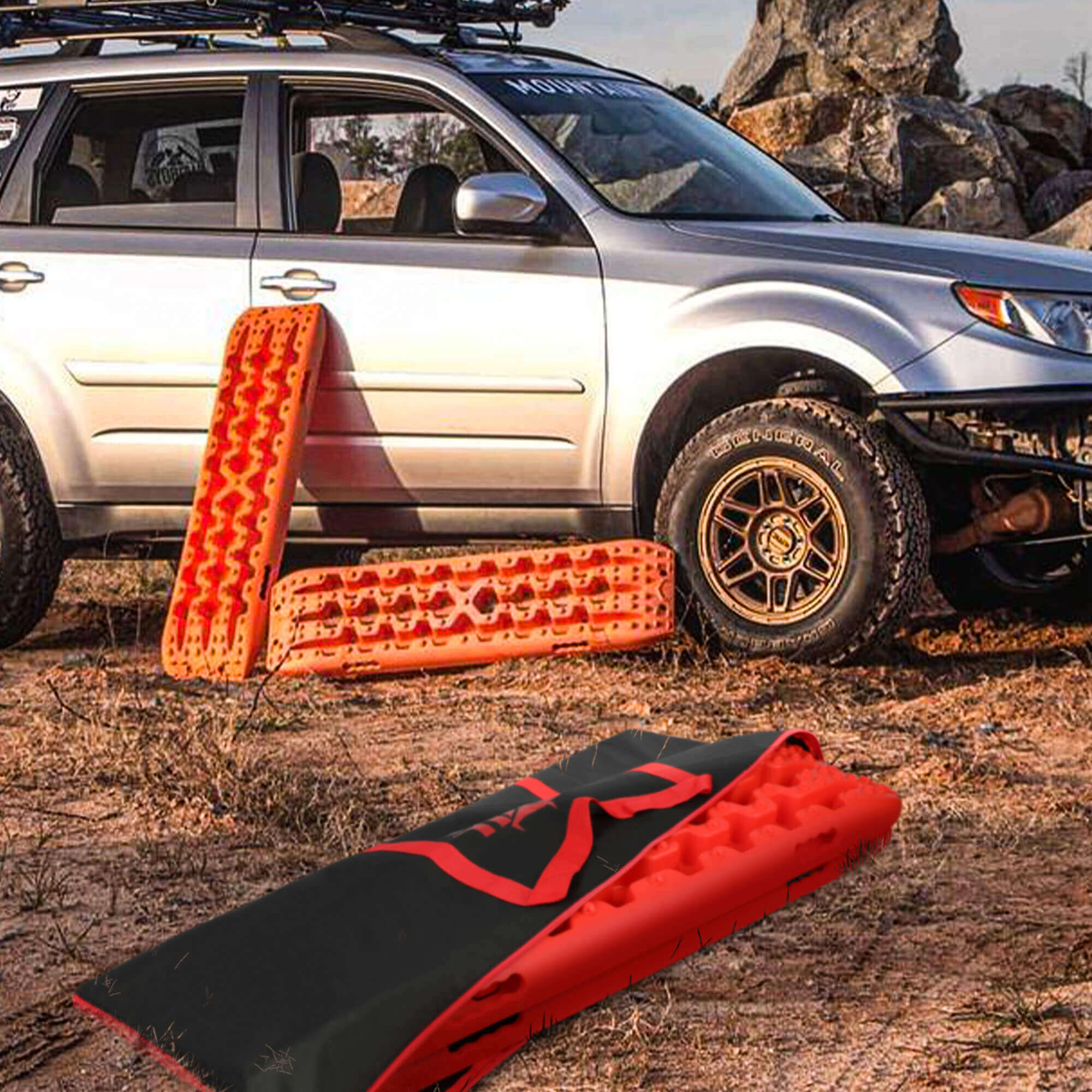 X-BULL Recovery tracks Carry Bag 4x4 Extraction Tred Bag Black 8