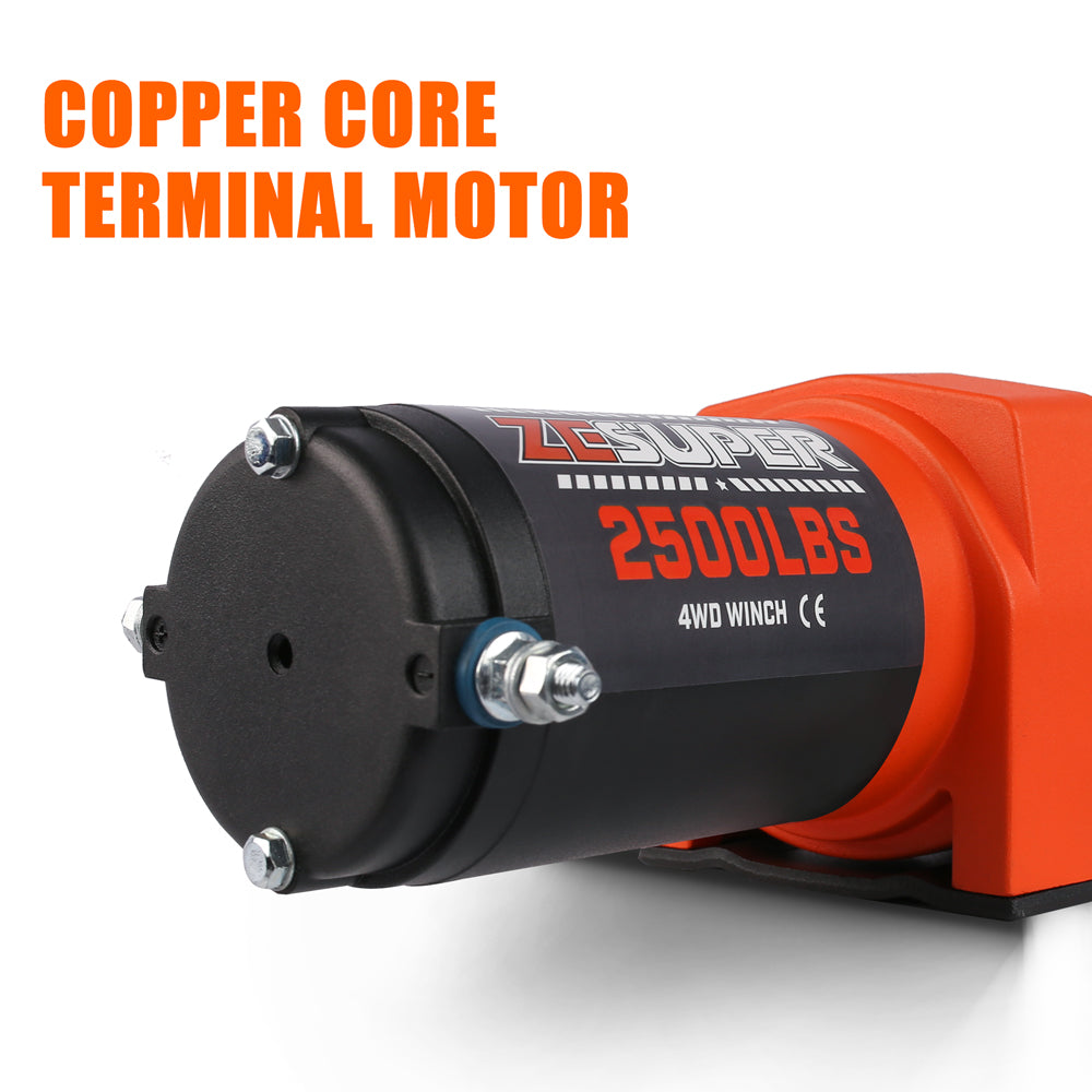 ZESUPER Electric Winch 2500LBS/1134KG 12V 15.2M Steel Cable ATV UTV 4WD 4X4 Boat 6