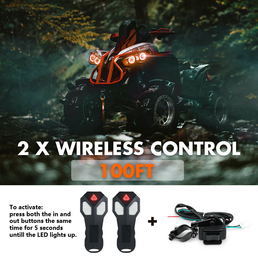 ZESUPER 12V Winch 4500LBS Electric Winch ATV Winch Synthetic Rope BOAT Trailer 10
